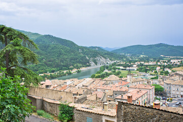 Fototapeta na wymiar Sisteron in Provence, Old city view, France, Europe