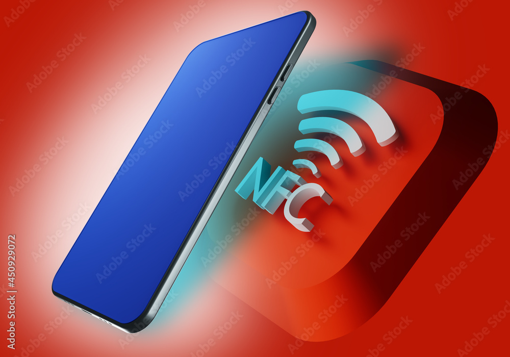 Poster nfc payments concept. bank payments by phone. payment using nfc technology in phone. phone model nex