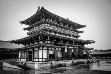 Fototapeta premium 雨天の薬師寺金堂