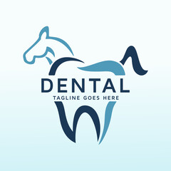 Equine dental clinic with unique horse logo design horse