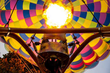 Under the Burner Flame in a Hot Air Balloon 