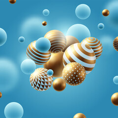 Abstract composition with 3d spheres