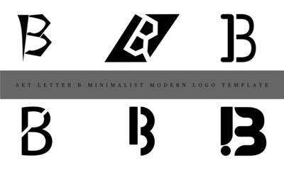 Set Letter B Minimalist Modern Logo Template