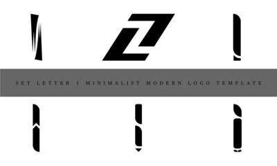 Fototapeta premium Set Letter I Minimalist Modern Logo Template