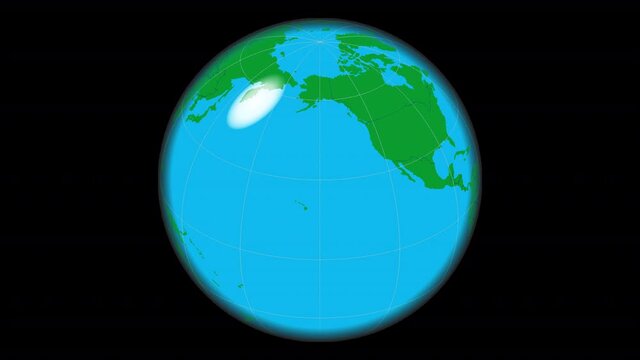 A rotating transparent glass earth globe with an alpha channel that displays the Northern Hemisphere.
Green land, Borders, Graticules