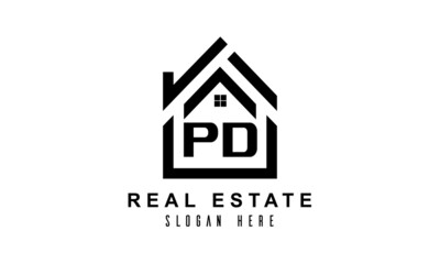 PD real estate house latter logo