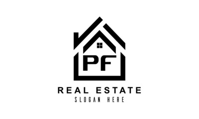 PF real estate house latter logo