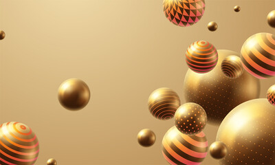Abstract composition with 3d spheres