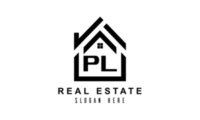 PL real estate house latter logo