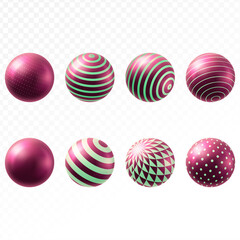 Abstract 3d realistic spheres set