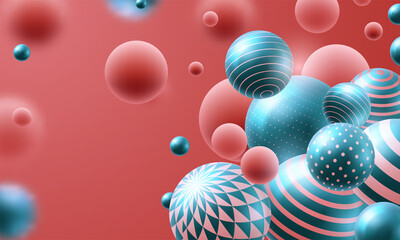 Abstract composition with 3d spheres