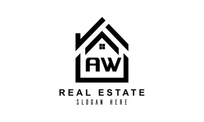 AW real estate house latter logo