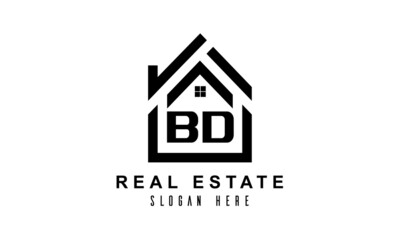 BD real estate house latter logo