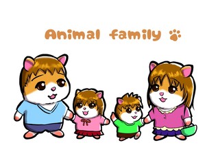 動物　キャラクター　家族