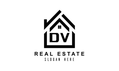 DV real estate house latter logo