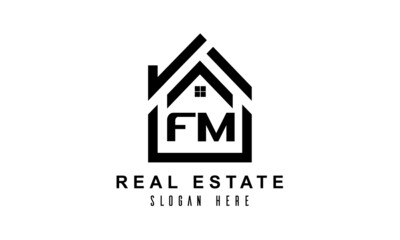 FM real estate house latter logo