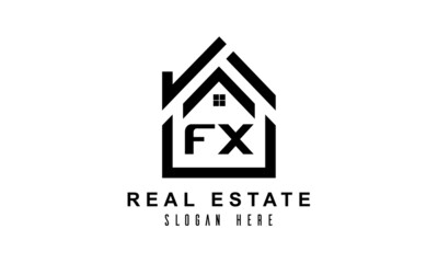 FX real estate house latter logo