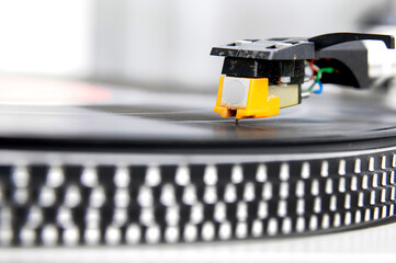 Fototapeta na wymiar Closeup of Stylus on a Record Player
