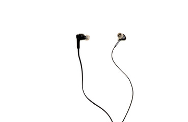 pair of headphones with white background.
