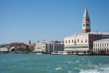 Fototapeta na wymiar Doge's Palace and Campanile di San Marco in Venice,Italy,2019