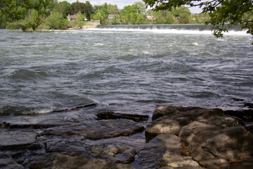 water flowing over rocks