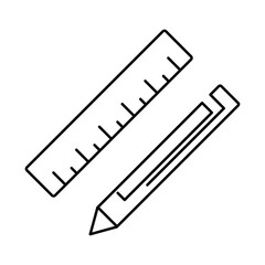 Naklejka premium Pencil and ruler icons symbol vector elements for infographic web