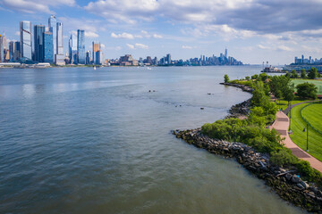 Aerial of Weehawken New Jersey 