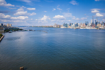 Naklejka premium Aerial of Weehawken New Jersey 