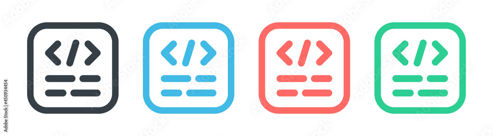Poster Code, coding icon vector illustration
