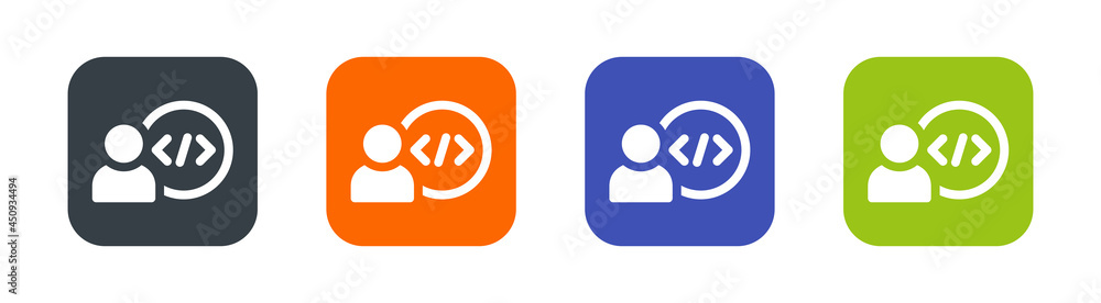 Poster Developer, coding, programmer icon vector illustration