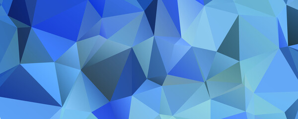 Abstract Blue Color Polygon Background Design, Abstract Geometric Origami Style With Gradient