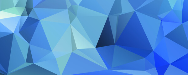 Abstract Blue Color Polygon Background Design, Abstract Geometric Origami Style With Gradient