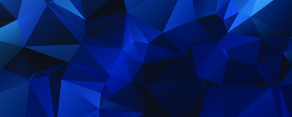 Abstract Blue Color Polygon Background Design, Abstract Geometric Origami Style With Gradient
