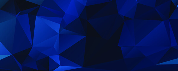 Abstract Blue Color Polygon Background Design, Abstract Geometric Origami Style With Gradient