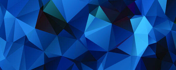 Abstract Blue Color Polygon Background Design, Abstract Geometric Origami Style With Gradient