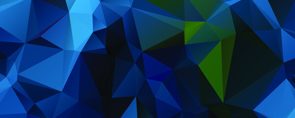 Abstract Blue Color Polygon Background Design, Abstract Geometric Origami Style With Gradient