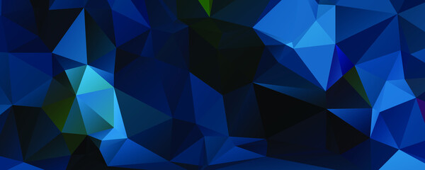 Abstract Blue Color Polygon Background Design, Abstract Geometric Origami Style With Gradient