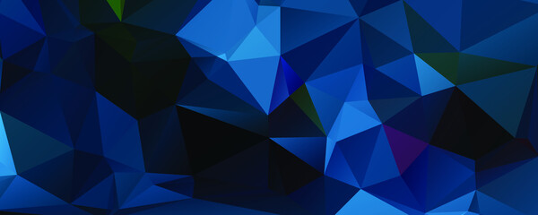 Abstract Blue Color Polygon Background Design, Abstract Geometric Origami Style With Gradient
