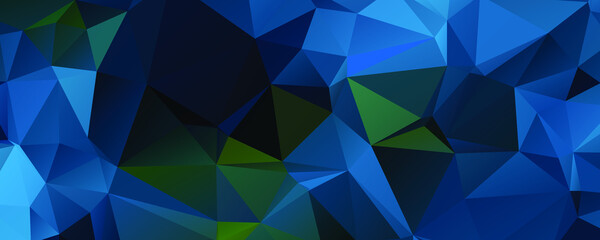 Abstract Blue Color Polygon Background Design, Abstract Geometric Origami Style With Gradient