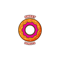sweet donut logo vector suitable for food and beverage business or related