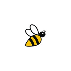 Bee Logo Design With Luxury Bee Logo Template Modern Design Flat Logo Vector Illustration