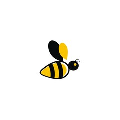 Bee Logo Design With Luxury Bee Logo Template Modern Design Flat Logo Vector Illustration