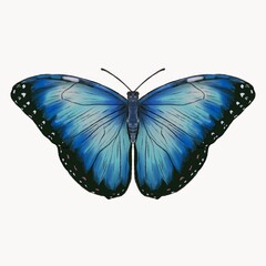 drawing butterfly isolated on white