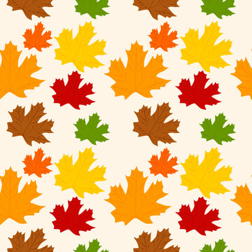 Seamless Maple Leaf Pattern vector illustration