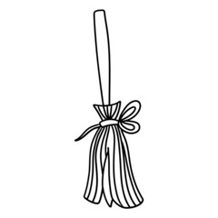 Halloween Witch Broom hand drawn illustration for web, wedsite, application, presentation, Graphics design, branding, etc.