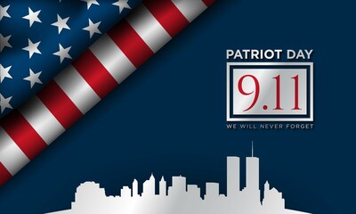 Naklejka premium Patriot Day Background Design. Vector Illustration.