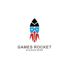 Iconic symbol rocket planet game game creative idea symbol company template.