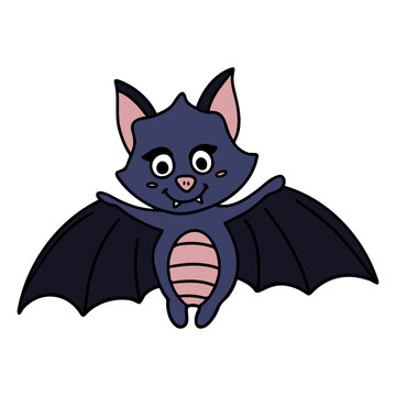 Halloween Bat flat color illustration for web, wedsite, application, presentation, Graphics design, branding, etc.