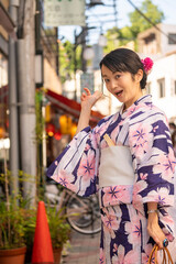 浴衣ポートレート女性　浅草