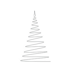 Fototapeta na wymiar Christmas tree silhouette on white background vector illustration